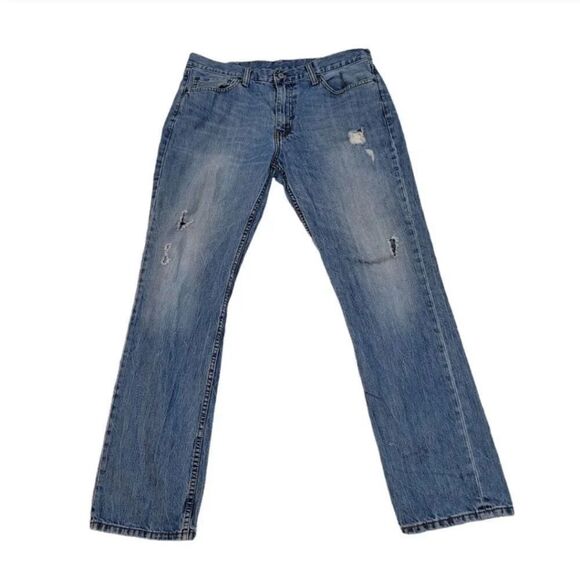Levi's 511 Modern Slim Distressed 100% Cotton Denim Jeans Size 38 Measures 36 - Picture 13 of 15